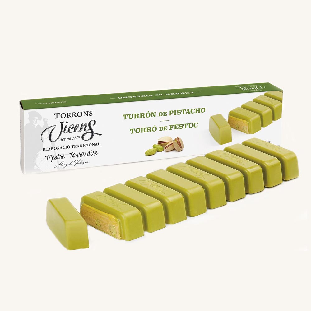 Torrons Torrons Vicens Pistaziennougat (Turrón / Torró de Pistacho), Karton ...